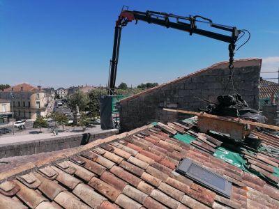 Réfection de la couverture d’un immeuble du centre ville de Libourne